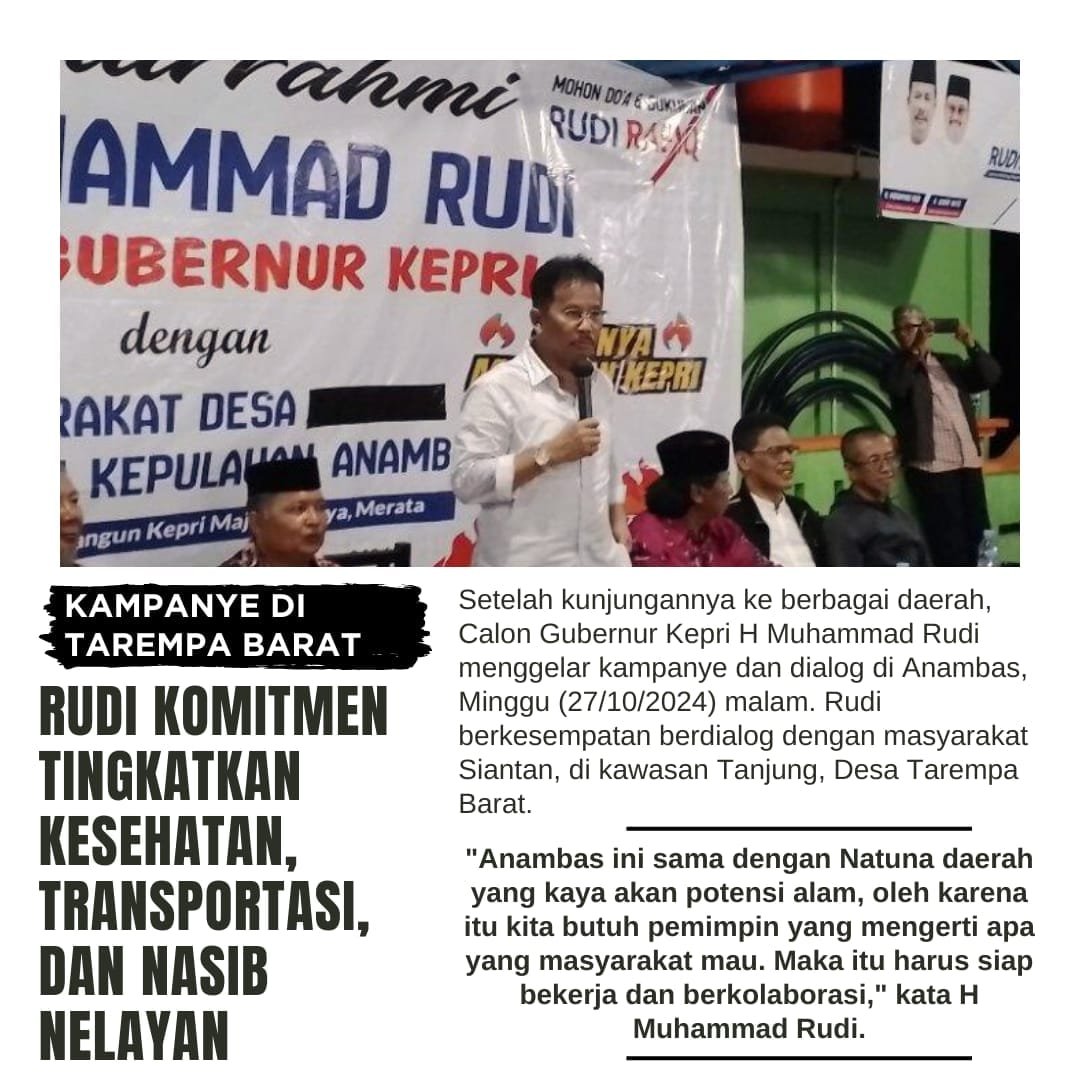 Pembangunan Anambas Terkendala, Ini Solusi Rudi Rafiq saat Terpilih Pimpin Kepri.